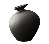 Hotainoys Vase Ikebana 4, 7 x 5, 5 cm en céramique Noire Grand Corps Japonais avec col inclinable et Pot de Fleurs Vintage Exquis pour la Maison, Salon de thé, café, Bureau Ikebana