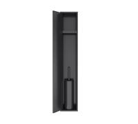 Hotbath &MORE Niche encastrée et ensemble balai WC - 16x60x13cm - Noir brossé PVD PH060BMBP