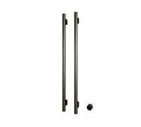 Hotbath &MORE Radiateur sèche-serviettes - 38x115cm - rond - 2 barres - vertical - avec interrupteur - nickel brossé RARV135-2GN