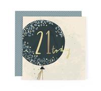 Hotchpotch Carte d'anniversaire 21e anniversaire de luxe - Carte de vœux contemporaine Londres 15,2 x 15,2 cm