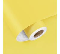 HotDecor Papier Peint Adhésif Mural Jaune Vinyle Adhesif Pour Chambre Enfant Papier Peint Autocollant Pour Mural Plan De Travail Cuisine Film Vinyle Adhesif Por Meuble Decoratif 40 cm x 200 cm