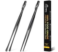 Hotec Lot de 2 pinces de cuisine professionnelles en acier inoxydable pour la cuisine, le gril et la pâtisserie, pinces extra longues Foood, NZ-B02H