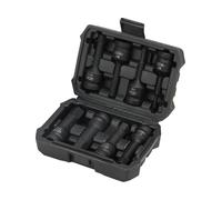 Hoteche Lot de 8 douilles à percussion à 6 pans creux DR 1/2" - Matériau CR-MO avec surface phosphate noir - Avec H5-H19 - Boîtier robuste en forme de soufflage - Douilles à percussion de qualité
