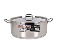 Hotel 62256 Casserole avec couvercle en acier indoxidable, multicolore, 34 cm x 0,8 mm x 12,5 l, plastique, argenté
