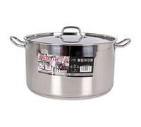 Hotel Casserole + couvercle en acier inoxydable 14 L/32 cm/0,8 mm, argenté
