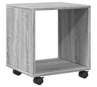 Hothingwell Armoire Roulante Sonoma Gris 37x33x42,5 cm Bois d'Ingénierie | 4 roulettes pivotantes, 2 verrouillables, design ouvert, rangement boissons magazines, usage bureau salon cuisine chambre