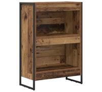 Hothingwell Bibliothèque 60 x 30 x 86,5 cm Bois d'ingénierie Bois Ancien | Pieds en acier,finish lisse,design compartimenté,usage intérieur,assemblage requis