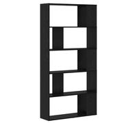 Hothingwell Bibliothèque 80 x 24 x 159 cm Bois d'ingénierie Chêne Noir | Étagères rangement livres, objets déco, salon moderne, appartement, finition lisse, design minimaliste