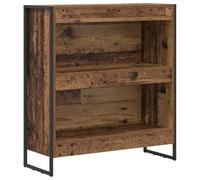 Hothingwell Bibliothèque 80 x 30 x 86,5 cm Bois d'ingénierie Bois Ancien | Pieds en acier, forme rectangulaire, design compartimenté, finition lisse, usage intérieur, salon