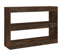 Hothingwell Bibliothèque Chêne Fumé 100x30x72 cm Séparateur de Pièce | Rangement livres,DVD,appareils multimédia,cloison couloir,chiffon humide,design élégant,espace de vie
