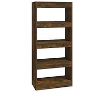Hothingwell Bibliotheque Cloison Chene Fume 60x30x135 cm Bois | Grand espace de rangement, etagere polyvalente, facile a nettoyer, pour couloir et salon