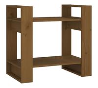 Hothingwell Bibliothèque Cloison Marron Miel 60x35x57 cm Bois Massif | Pin massif, grain droit, finition huile cire laque possible, sans fond, fixation murale incluse, couloir, salon