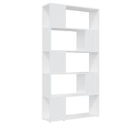 Hothingwell Bibliothèque Séparateur de Pièce Blanc 80x24x155 cm | Cloison de séparation,armoire à livres,5 compartiments spacieux,design classique,écran d'intimité