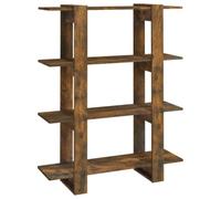 Hothingwell Bibliothèque Séparateur de Pièce Chêne Fumé 100x30x123,5 cm | Rangement magazines livres DVD appareils multimédia, cloison couloir, nettoyage chiffon humide