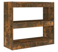 Hothingwell Bibliothèque Séparateur de Pièce Chêne Fumé 80x30x72 cm | Armoire à livres,cloison de séparation,bois d'ingénierie,rangement magazines,DVD,multimédia,couloir
