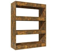 Hothingwell Bibliothèque Séparateur de Pièce Chêne Fumé Bois d'Ingénierie | Rangement livres et DVD, cloison couloir, design décoratif, entretien facile
