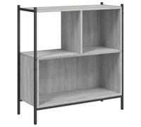 Hothingwell Bibliothèque Sonoma Gris 72x28x77,5 cm Bois D'ingénierie | Étagère de rangement, acier revêtu de poudre, porte-livres, salon, bureau, chambre, cave, fixation murale incluse