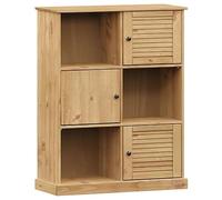 Hothingwell Bibliothèque Vigo 90x35x114,5 cm Bois Massif de Pin | 6 compartiments,bois pin massif,boutons métal,fixation murale fournie,grain droit,aspect rustique,entretien facile
