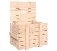 Hothingwell Boîte de Rangement 58x40,5x42 cm en Bois Massif de pin | Couvercle inclus,manuel de montage fourni,grain droit,nœuds rustiques,cadre stable,espace pour tapis et coussins