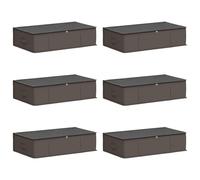Hothingwell Boîte de Rangement 6 pc Tissu Non tissé fenêtre Transparente | Forme rectangulaire,poignées à bec,zips doubles,PVC transparent,pliable à plat,rangement sous lit
