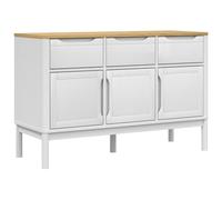 Hothingwell Buffet Floro Blanc 114x43x74 cm Bois Massif de Pin | Vaisselier salle à manger, armoire cuisine, console entrée, rangement quotidien, décor intérieur, fixation murale requise