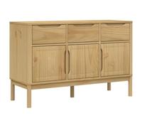 Hothingwell Buffet Floro Marron Cire 114x43x74 cm Bois Massif De Pin | Meuble rangement salon, vaisselier pin, portes pratiques, pieds bois, décor intérieur, fixation murale