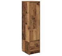 Hothingwell Buffet Haut 29,5x34x119,5 cm Vieux Bois Bois D'ingénierie | Porte réversible gauche ou droite, fixation murale incluse, surface lisse, nettoyage chiffon humide, rangement salle à manger