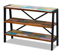 Hothingwell Buffet Haut 3 Étagères Bois Massif Recyclé | Structure Acier Robuste, Style Vintage, Table Console, Fait Main