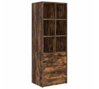 Hothingwell Buffet Haut 45,5 x 34 x 127 cm Chêne Fumé Bois d'Ingénierie | Meuble d'appoint, chic et pratique, rangement varié, pièce de vie, bureau, style contemporain