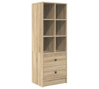 Hothingwell Buffet Haut avec Tiroir Chêne Sonoma 45,5 x 34 x 127 cm | Bois d'ingénierie,compartiments multiples,salon,salle à manger,entrée,bureau,style contemporain