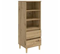 Hothingwell Buffet Haut Bois 110 cm, 3 Étagères 2 Tiroirs | Design Moderne, Pieds Effilés, Bois d'Ingénierie Résistant, Pour Salon Contemporain