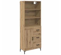 Hothingwell Buffet Haut Bois Ingénierie 69,5 x 34 x 180 cm | Étagères Robustes, Style Contemporain, Assemblage Facile, Pour Salon ou Salle à Manger