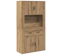 Hothingwell Buffet Haut Bois Récupéré 80 x 33 x 150 cm | Style Rustique, Portes et Tiroirs, Rangement pour Vaisselle, Design Unique