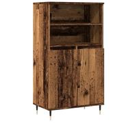 Hothingwell Buffet Haut Vieux Bois 60x36x110 cm Bois d'Ingénierie | Meuble salon, entrée, salle à manger, porte dissimulée, rangement organisé, fixation murale incluse