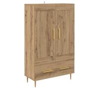 Hothingwell Buffet Rectangulaire en Bois d'Ingénierie, 69,5 x 31 x 115 cm | Pieds Métal Doré, Portes à Charnières, Tiroirs, Étagères Intérieures, Attache Murale Incluse