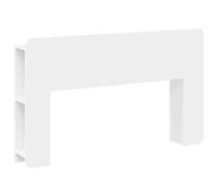 Hothingwell Cabinet De Tete De Lit Blanc 135 x 18,5 x 80 cm | Rangement integre, Bois d'ingenierie durable, Fixation murale securisee, Entretien facile