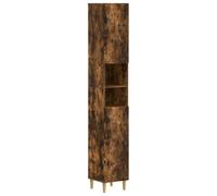 Hothingwell Cabinet Salle de Bain Moderne avec Étagère Ouverte | Bois d'ingénierie, Finition Résistante à l'Humidité, Porte Réversible, Design Fin Gain de Place