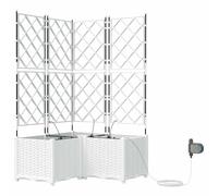 Hothingwell Cache-Pot de Jardin 3 pc Blanc 80 x 80 x 142 cm PP | Polypropylène léger, usage extérieur, jardins et terrasses, assemblage simple, tournevis, deux personnes