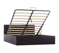Hothingwell Cadre de Lit avec Rangement Hydraulique 140x200 cm Similicuir | Sommier à lattes, tête de lit, rangement caché, acier et bois d'ingénierie, matelas non inclus