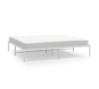 Hothingwell Cadre de Lit Métal Blanc 183x213 cm sans Matelas | Acier enduit poudre,lattes métal,pieds centraux,rangement sous lit,design intemporel,instructions montage