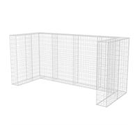 Hothingwell Cadre Gabion Poubelle Triple Acier 250 x 100 x 120 cm | Acier galvanisé rouille,grille soudée,fil 3,5 mm,couvertures supérieure et inférieure,jardin