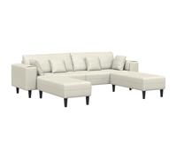 Hothingwell Canapé 3 pc Crème Velours Moderne | Velours doux, coussin à ressorts, cadre contreplaqué, accoudoirs carrés, assemblage avec tournevis