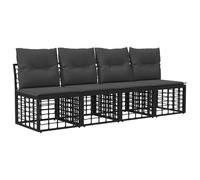 Hothingwell Canape Jardin Modulable 4 Pieces Poly Rattan | Acier traite, Coussin avec zip, Design sans accoudoir, Entretien humide, 110 kg par siege