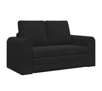 Hothingwell Canapé-Lit Velours Noir 148 x 71 x 83 cm | Convertible en lit, housse amovible, coussin ajusté, pour petit espace salon