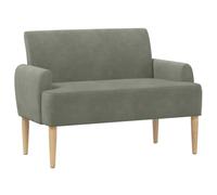 Hothingwell Canapé Love Seat Gris Clair 116x67x81 cm | Velours 100% Polyester, Cadre Bois d'Ingénierie, Rembourrage Mousse, Pieds Bois Caoutchouc
