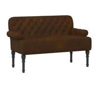 Hothingwell Canapé Love Seat Marron Simili Daim Capitonné | Cadre Bois Ingénierie, Pieds Caoutchouc Massif, Coussins Amovibles, Assemblage Facile
