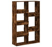 Hothingwell Cloison de Séparation Chêne Fumé 100x33x155,5cm Bois Ingénierie | 7 étagères, bibliothèque, rangement livres DVD, surface lisse, fixation murale requise