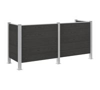 Hothingwell Clôture de Poubelle Gris 237 x 85 x 115 cm Aluminium et WPC | Base aluminium, installation dans le sol, panneaux emboîtables, montage au tournevis, usage extérieur, jardin, cour