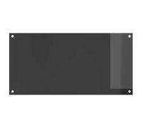 Hothingwell Crédence de Cuisine Gris Foncé 100 x 50 cm Verre Trempé | Dosseret mural, 4 trous pré-percés, installation rapide, surface lisse, design minimaliste, nettoyage au chiffon humide