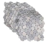 Hothingwell Dalles Galets Gris 30 x 30 cm, Paquet de 11, 0,99 m² | Galets de rivière naturels, support en maille, résistant à l'eau, murs et sols, salle de bain, cuisine, véranda